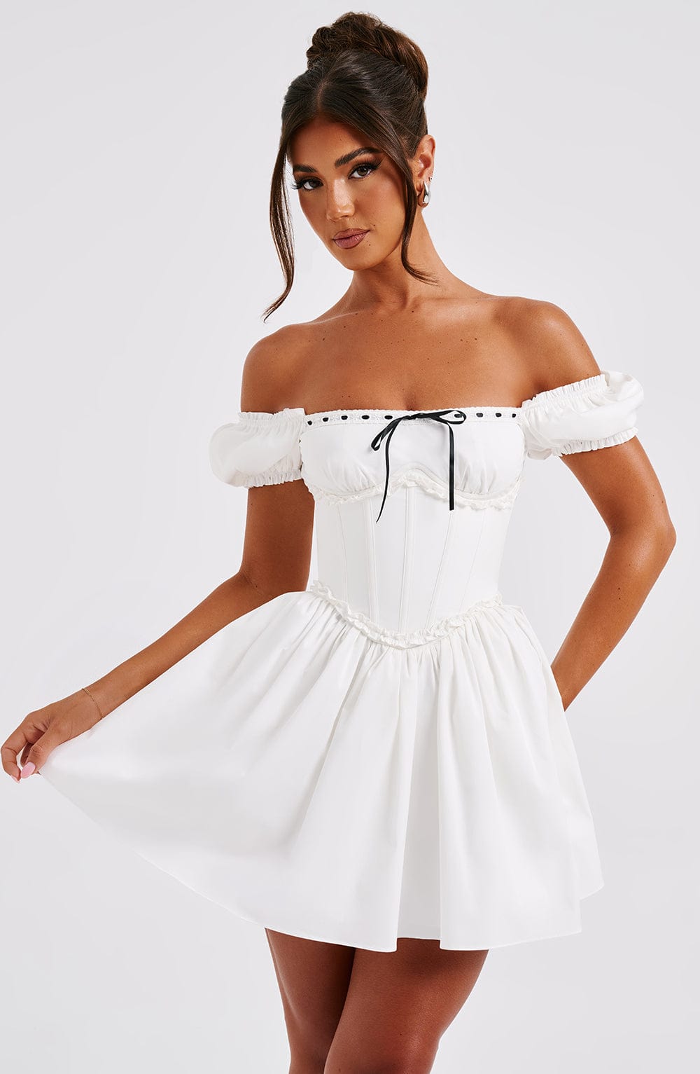 Penelope Mini Dress - Black/White - Napalia
