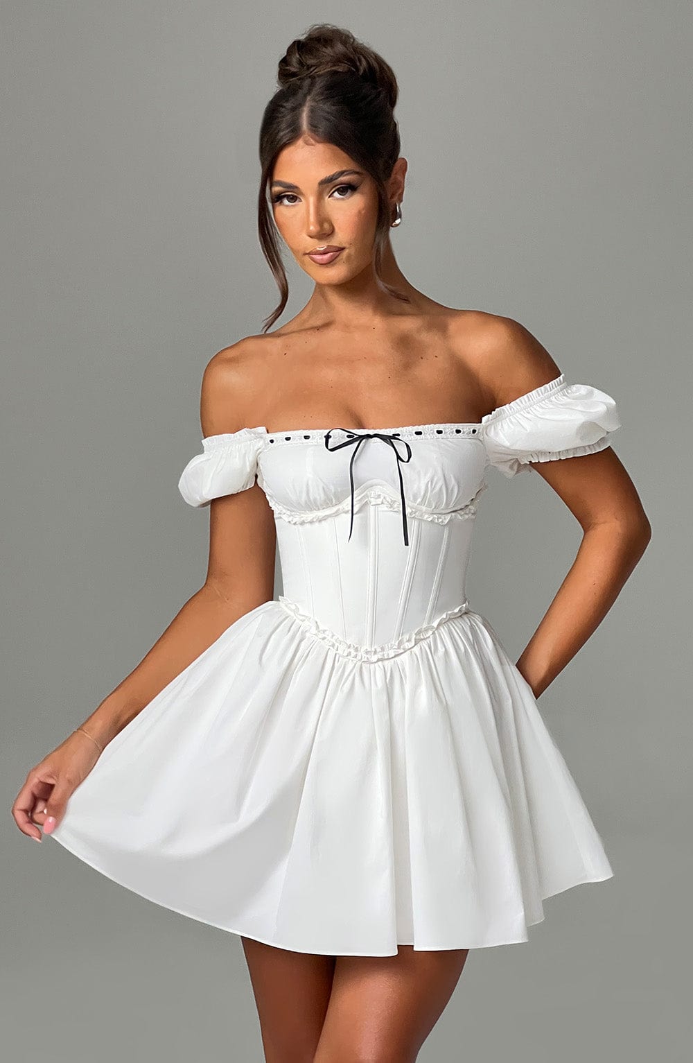 Penelope Mini Dress - Black/White - Napalia