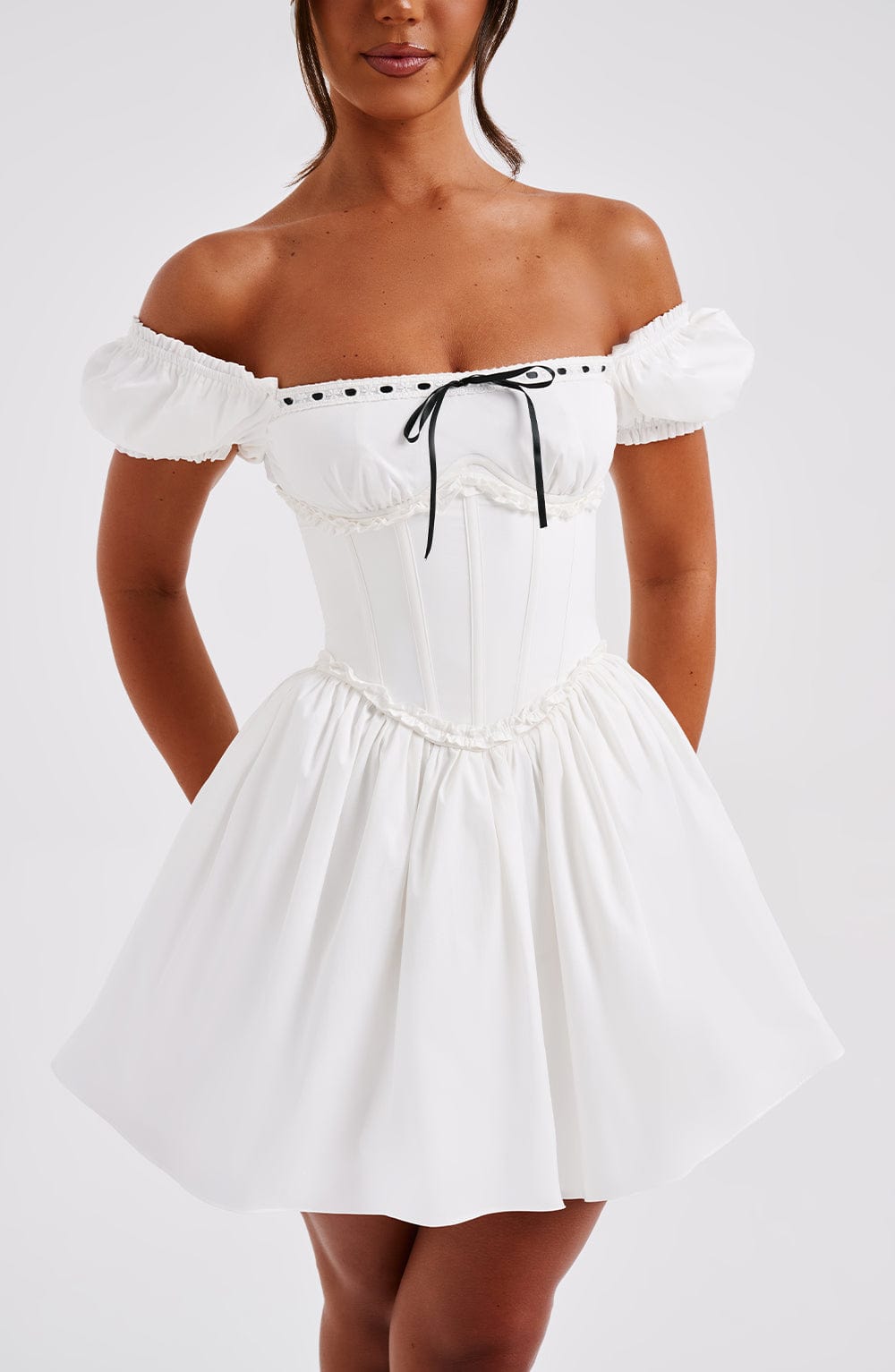 Penelope Mini Dress - Black/White - Napalia
