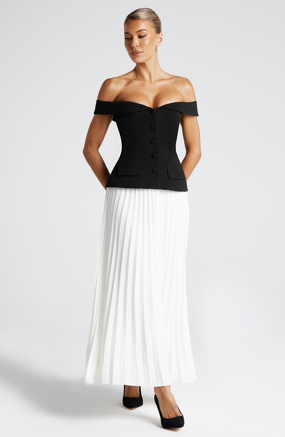 Penny Midi Skirt - Ivory - Napalia