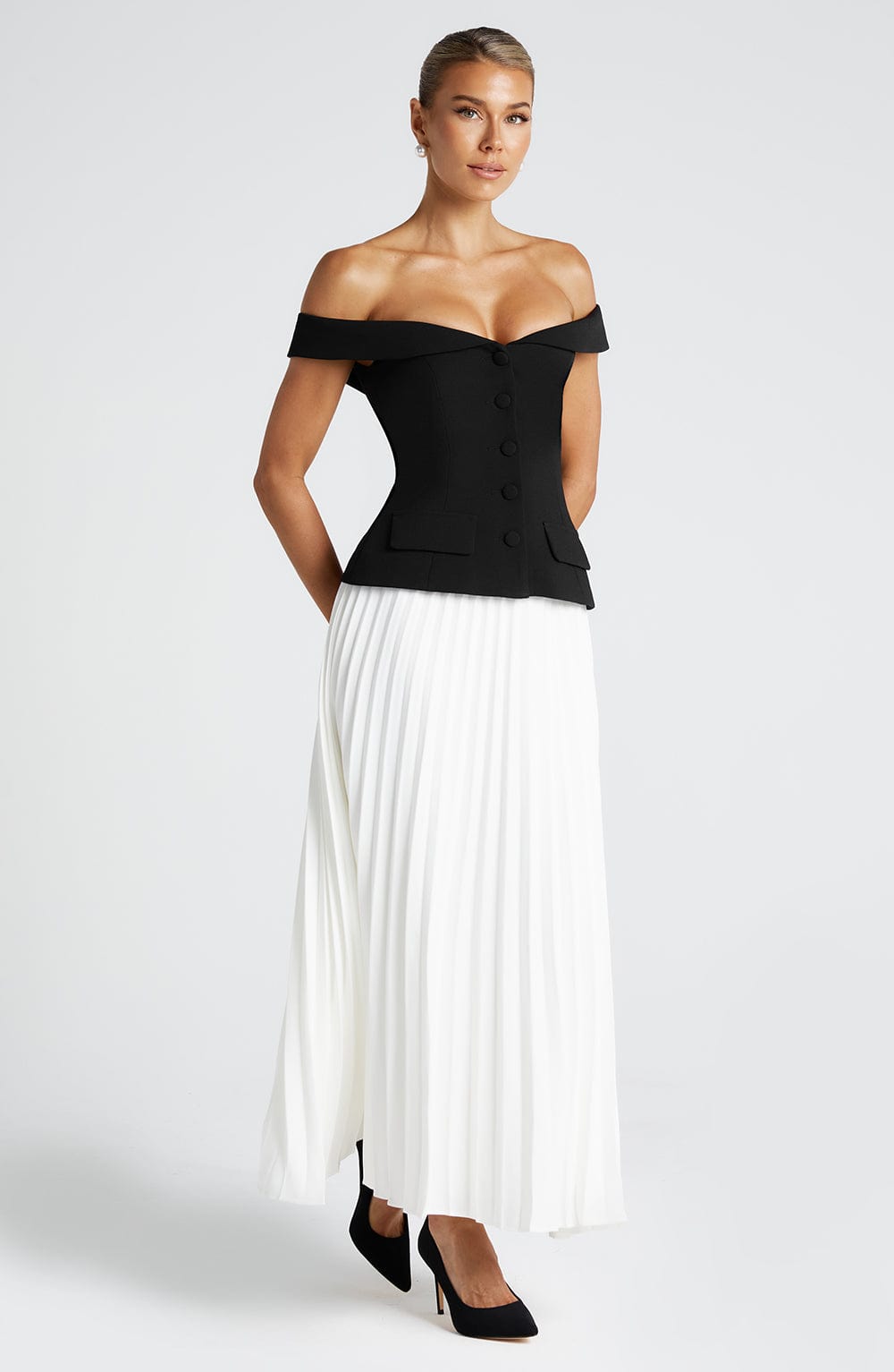 Penny Midi Skirt - Ivory - Napalia