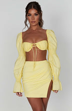 Perla Mini Skirt - Lemon - Napalia
