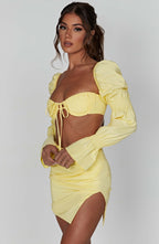 Perla Mini Skirt - Lemon - Napalia