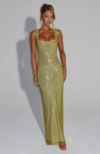 Petra maxi Dress - Olive - Napalia