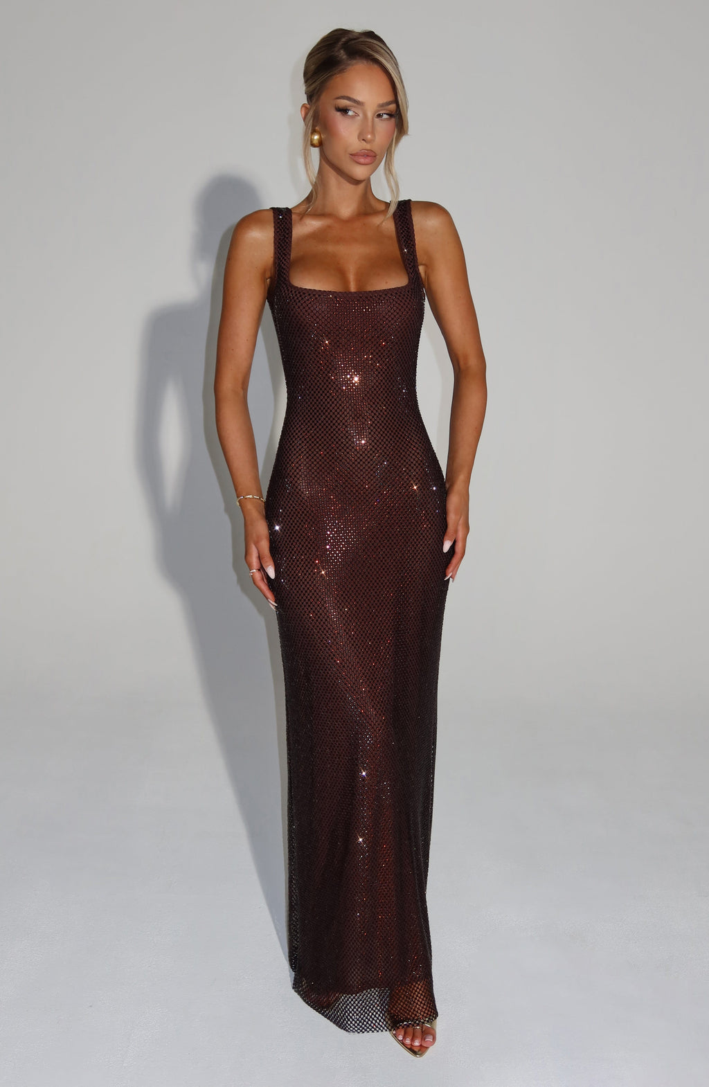 Petra Maxi Dress - Plum Brown - Napalia