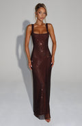 Petra Maxi Dress - Plum Brown - Napalia