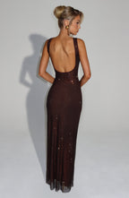 Petra Maxi Dress - Plum Brown - Napalia