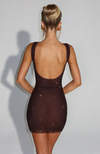 Petra Mini Dress - Plum Brown - Napalia