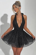 Pippa Mini Dress - Black Sparkle - Napalia