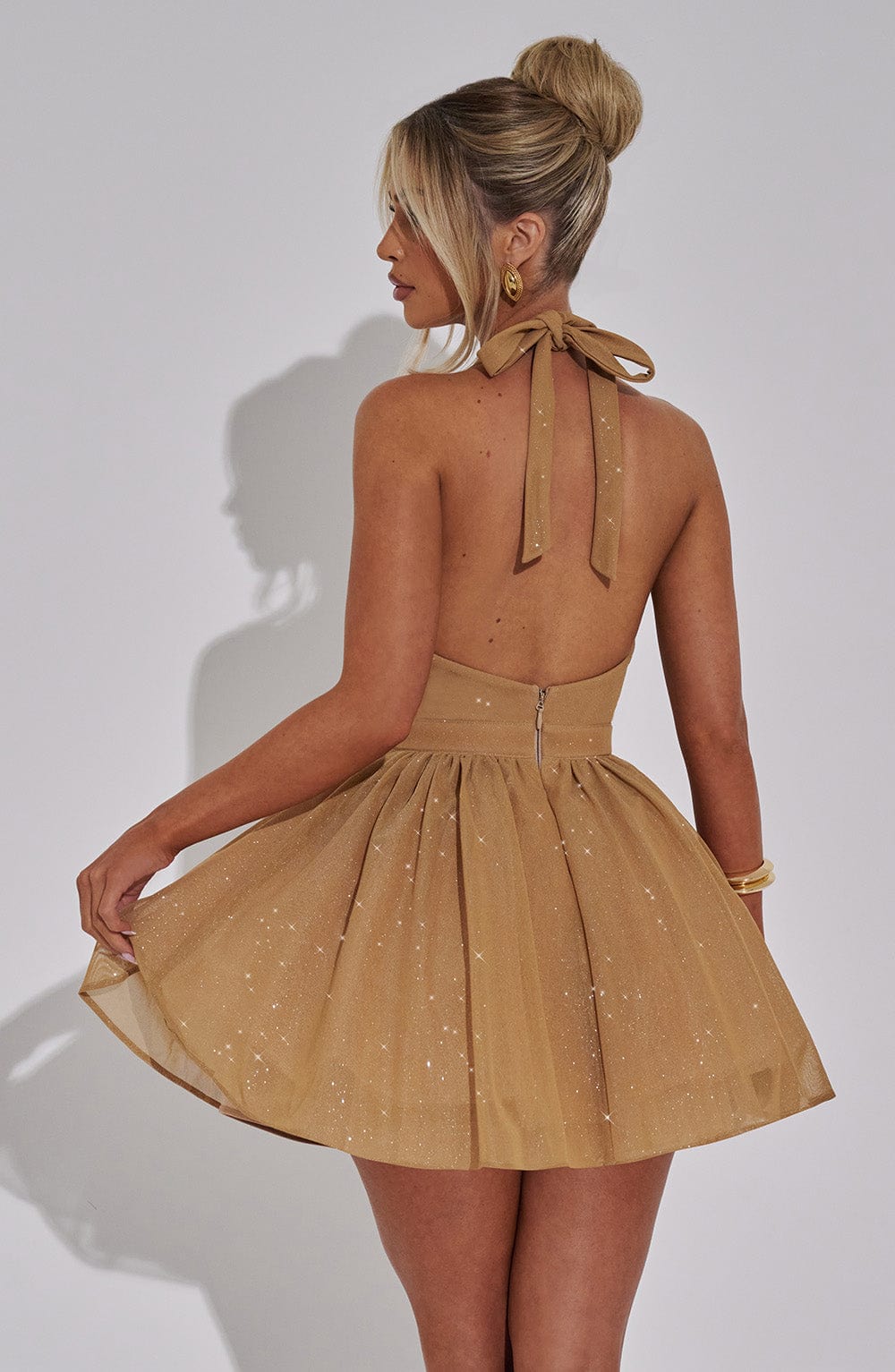 Pippa Mini Dress - Gold Sparkle - Napalia