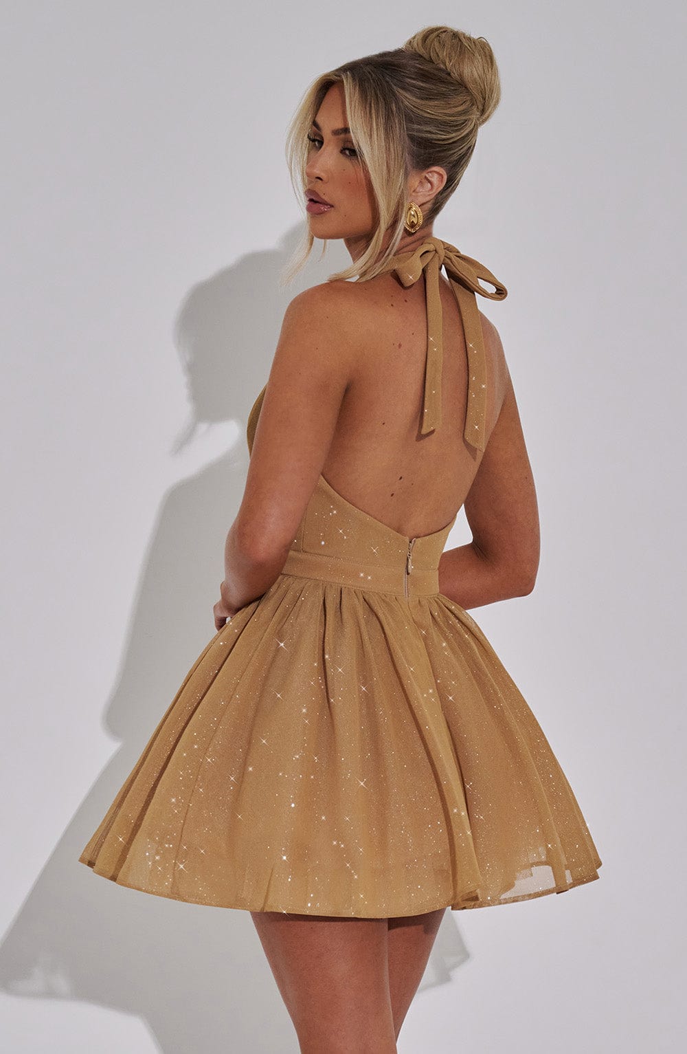 Pippa Mini Dress - Gold Sparkle - Napalia