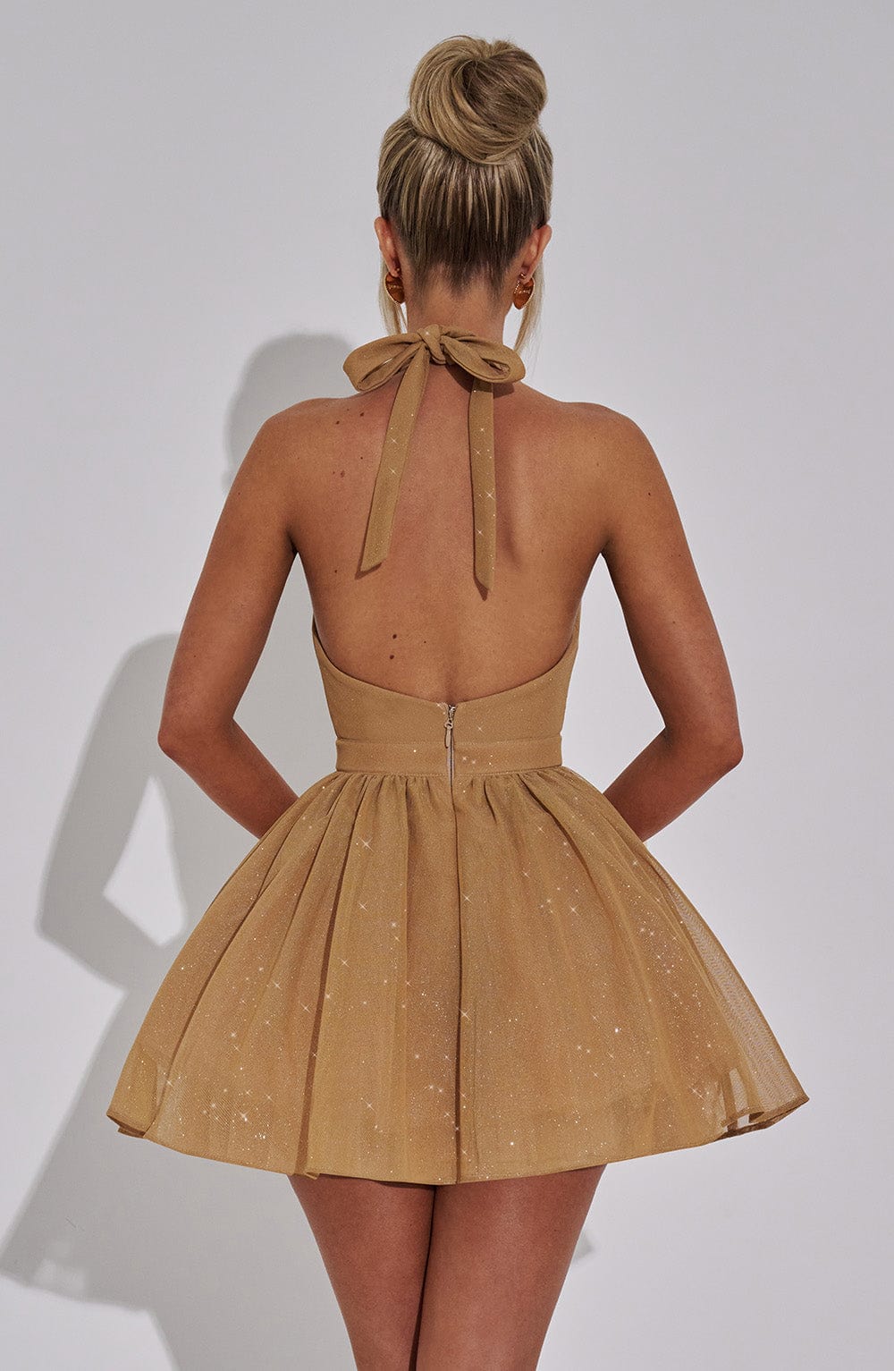 Pippa Mini Dress - Gold Sparkle - Napalia