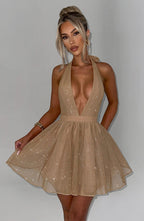 Pippa Mini Dress - Gold Sparkle - Napalia