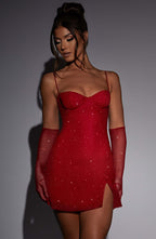 Pixie Mini Dress - Red Sparkle - Napalia