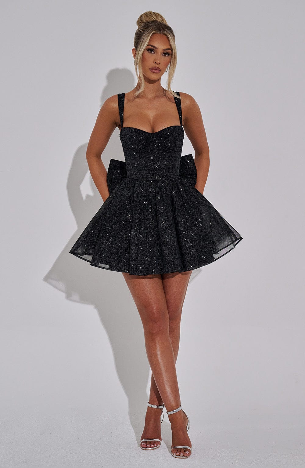 Polly Mini Dress - Black Sparkle - Napalia