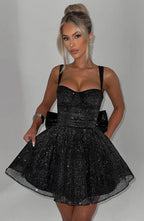 Polly Mini Dress - Black Sparkle - Napalia