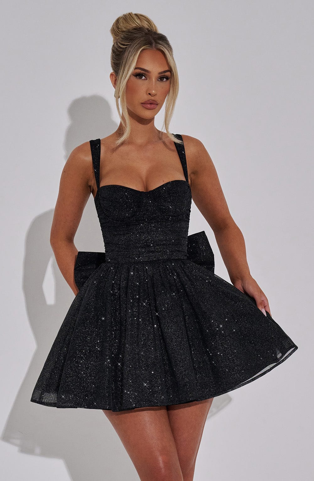 Polly Mini Dress - Black Sparkle - Napalia