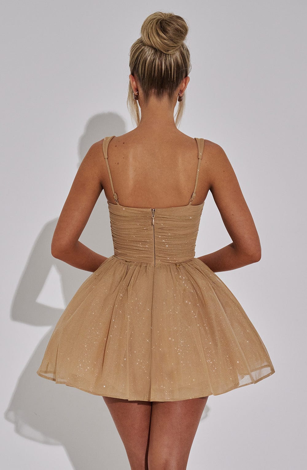 Polly Mini Dress - Gold Sparkle - Napalia
