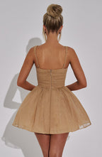 Polly Mini Dress - Gold Sparkle - Napalia