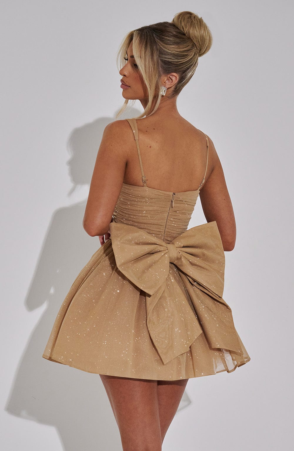 Polly Mini Dress - Gold Sparkle - Napalia