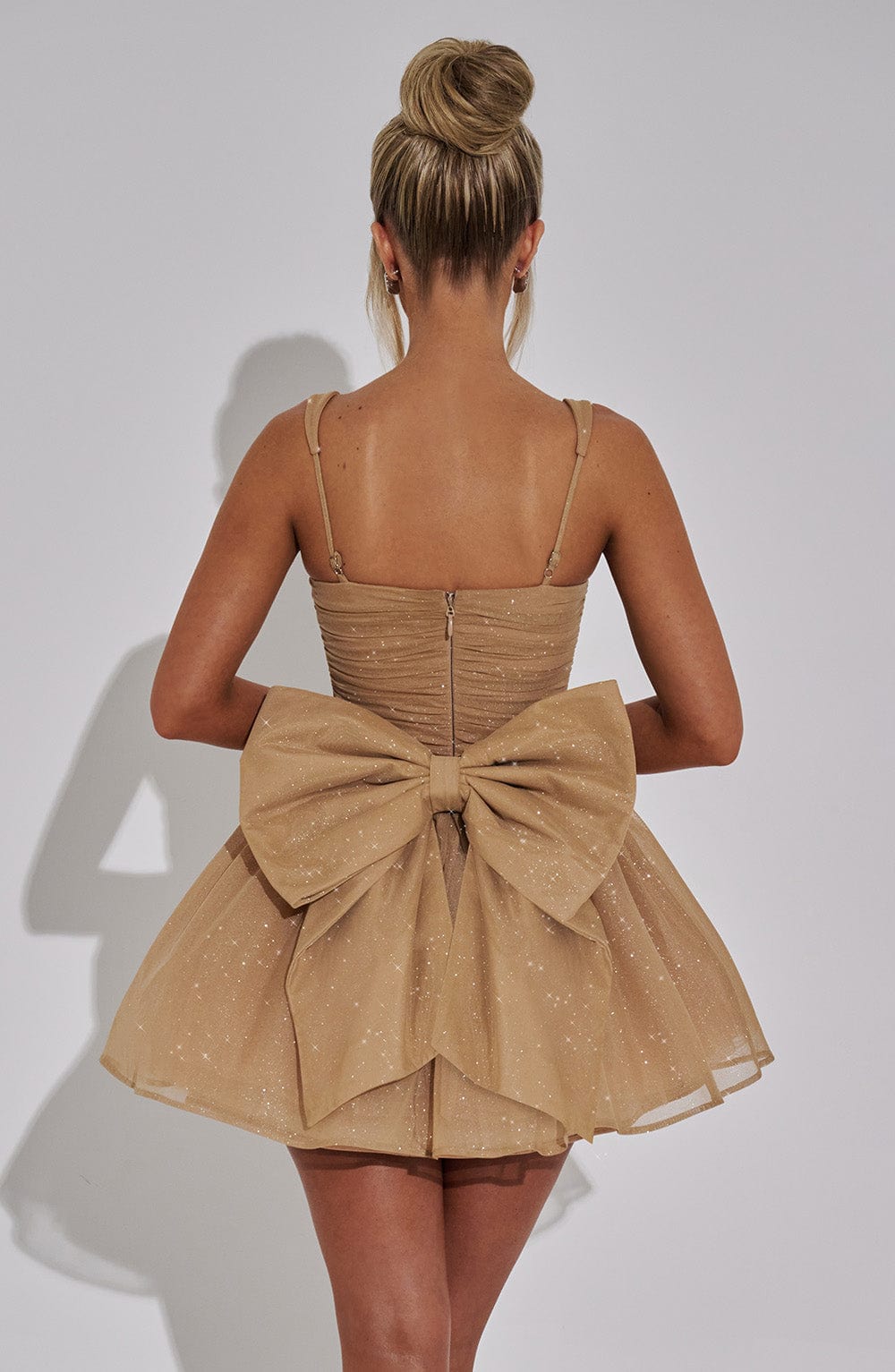 Polly Mini Dress - Gold Sparkle - Napalia