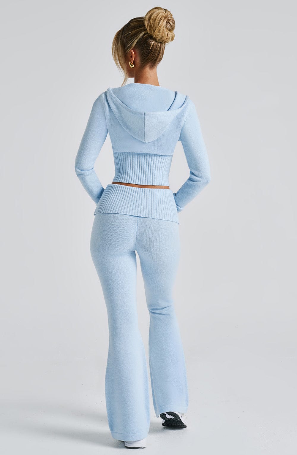 Portia Knit Hoodie - Baby Blue - Napalia