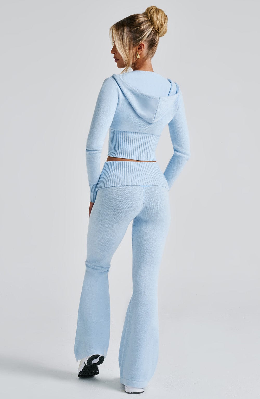Portia Knit Hoodie - Baby Blue - Napalia