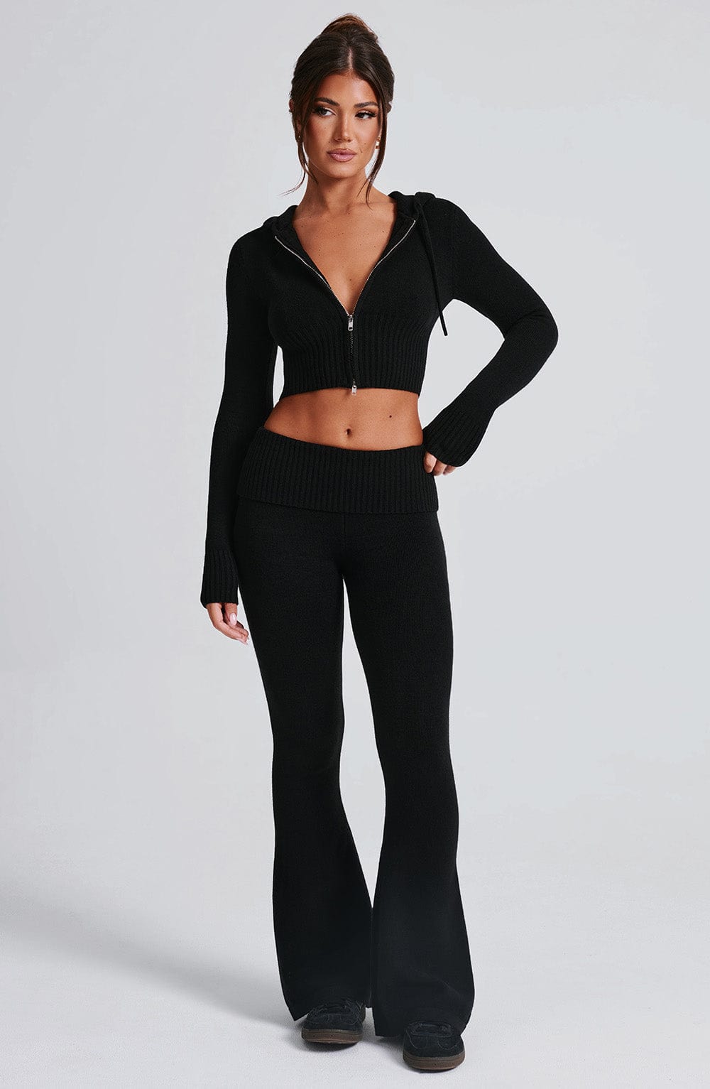 Portia Knit Hoodie - Black - Napalia