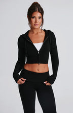 Portia Knit Hoodie - Black - Napalia