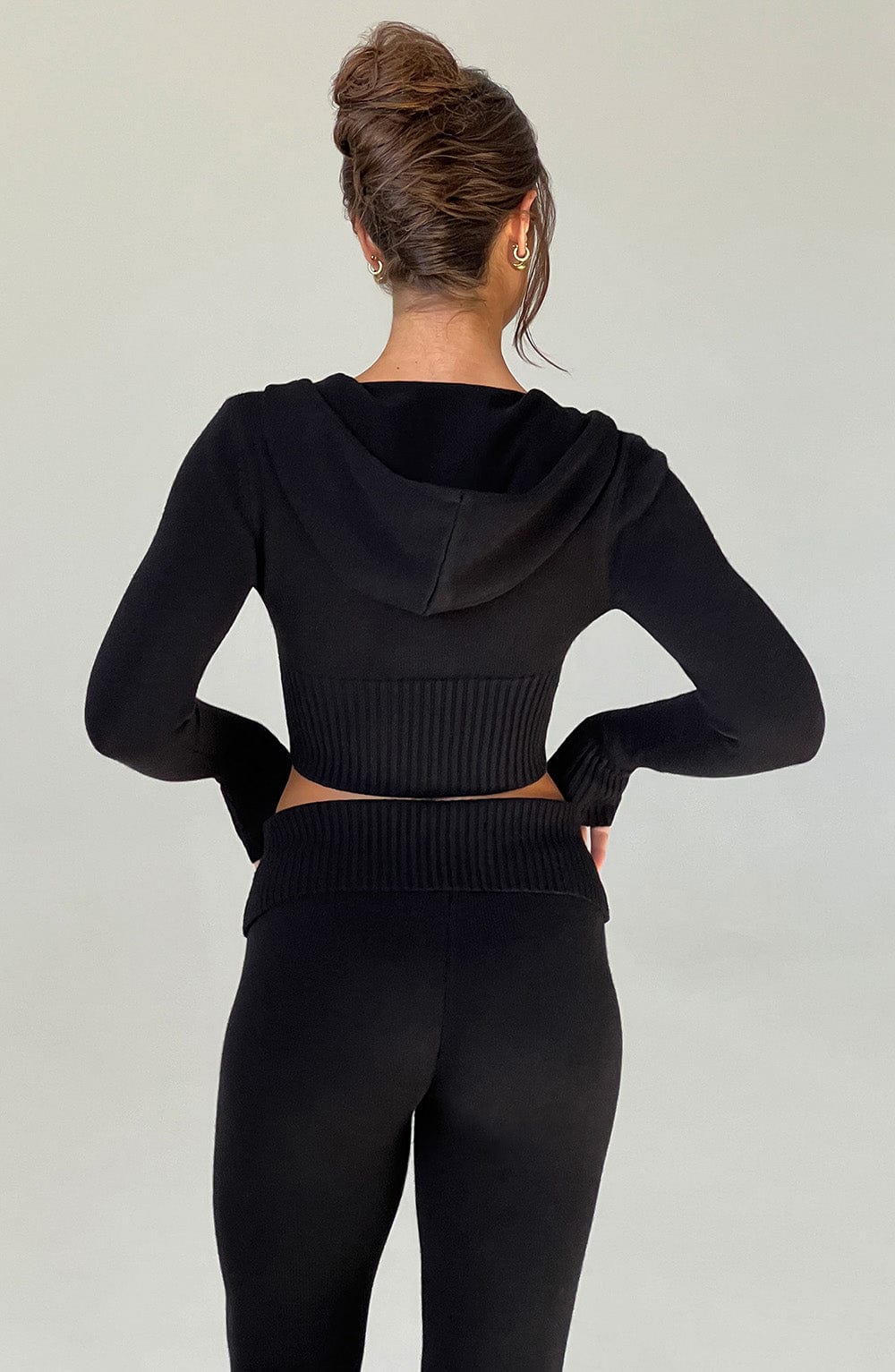 Portia Knit Hoodie - Black - Napalia