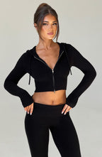 Portia Knit Hoodie - Black - Napalia