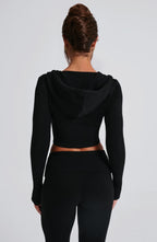 Portia Knit Hoodie - Black - Napalia