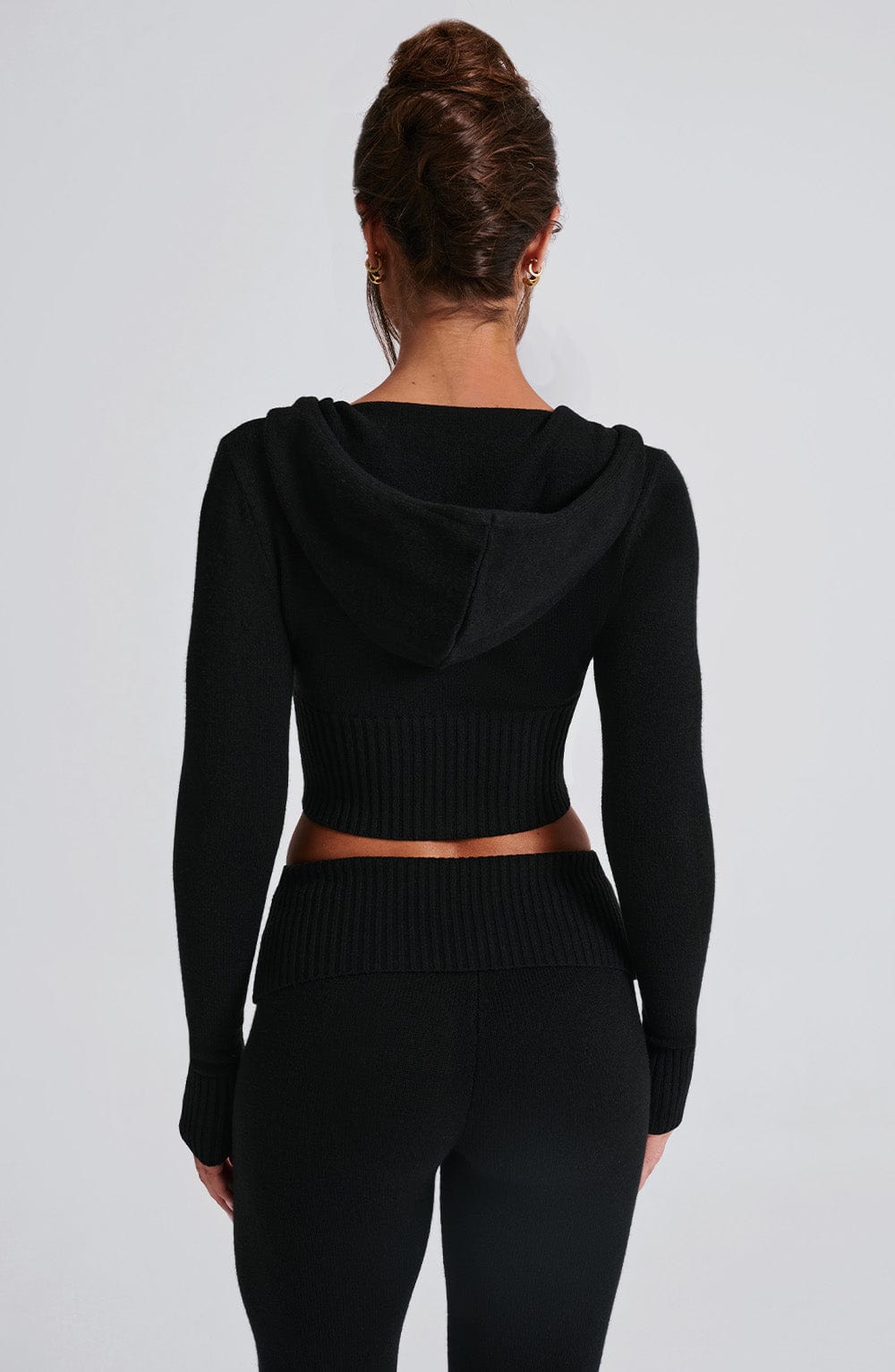 Portia Knit Hoodie - Black - Napalia