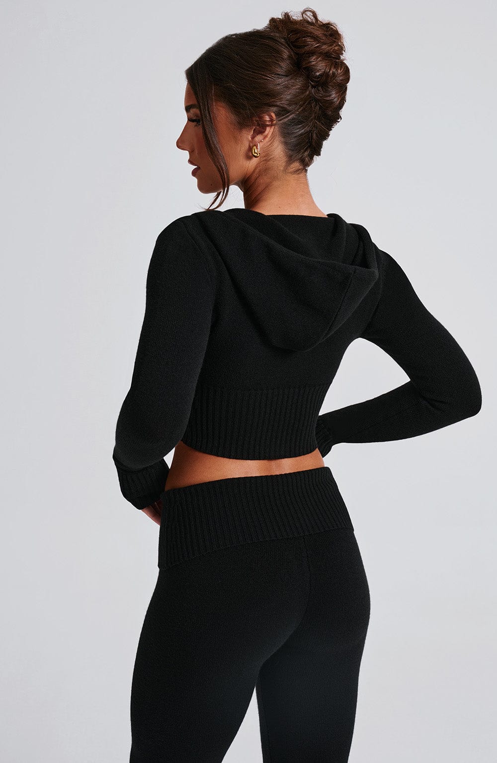 Portia Knit Hoodie - Black - Napalia