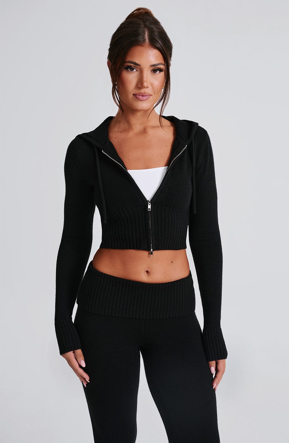 Portia Knit Hoodie - Black - Napalia