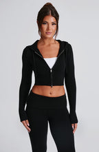 Portia Knit Hoodie - Black - Napalia