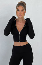 Portia Knit Hoodie - Black - Napalia
