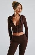 Portia Knit Hoodie - Chocolate - Napalia