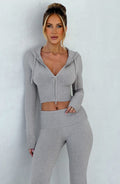 Portia Knit Hoodie - Light Grey Marl - Napalia