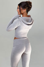 Portia Knit Hoodie - Light Grey Marl - Napalia
