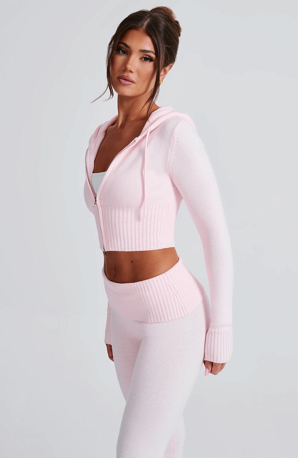 Portia Knit Hoodie - Pink - Napalia