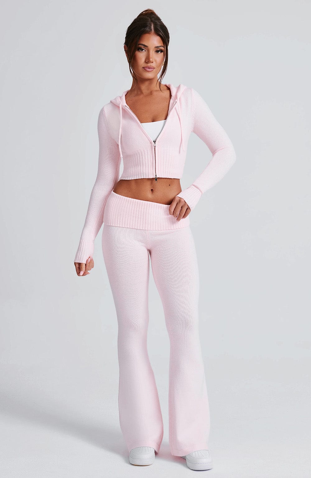 Portia Knit Hoodie - Pink - Napalia