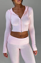 Portia Knit Hoodie - Pink - Napalia
