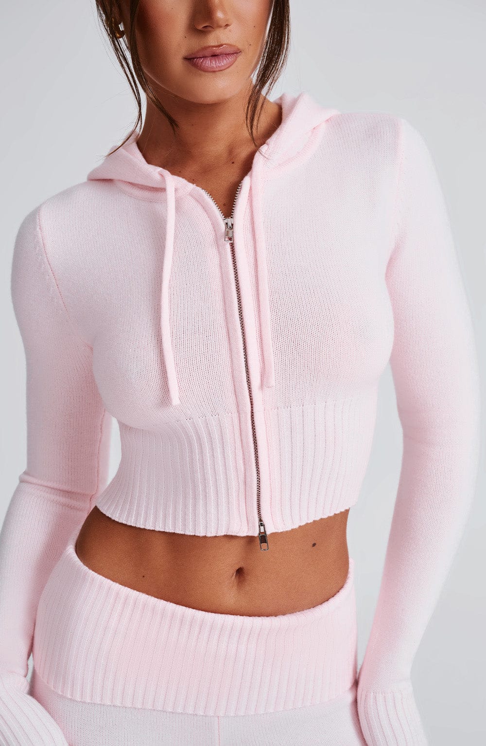 Portia Knit Hoodie - Pink - Napalia