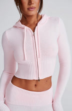 Portia Knit Hoodie - Pink - Napalia