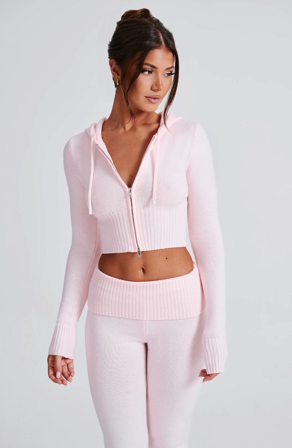 Portia Knit Hoodie - Pink - Napalia