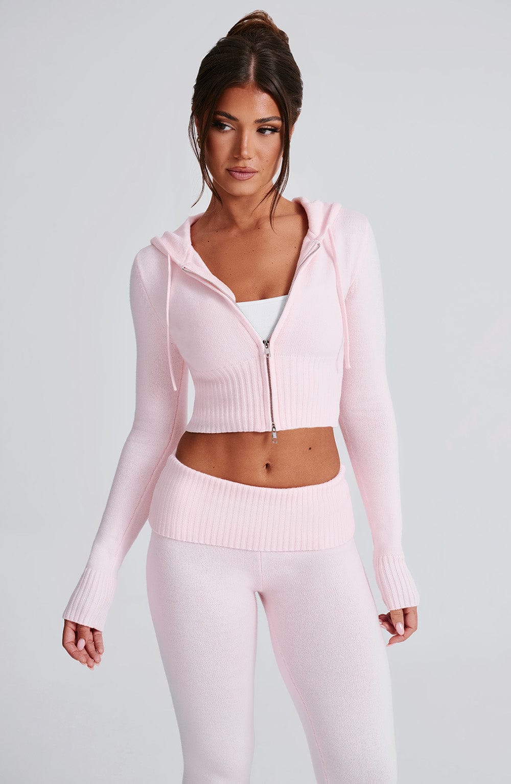 Portia Knit Hoodie - Pink - Napalia