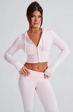 Portia Knit Hoodie - Pink - Napalia
