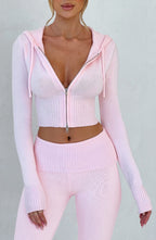 Portia Knit Hoodie - Pink - Napalia