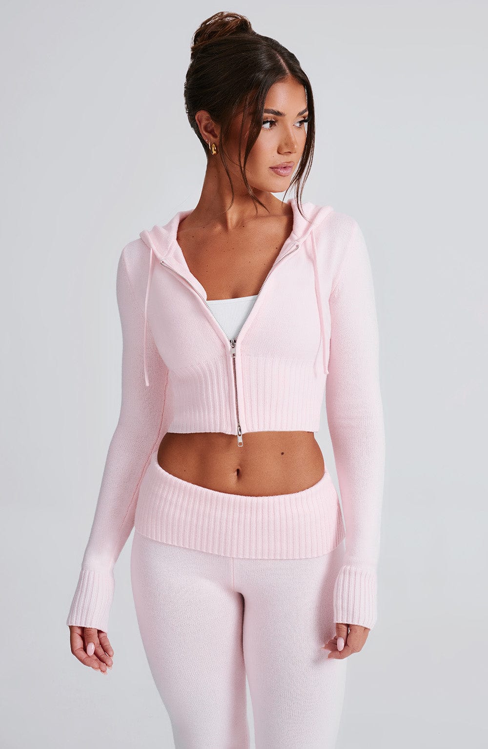 Portia Knit Hoodie - Pink - Napalia